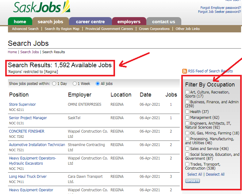 Regina Jobs Market 2021